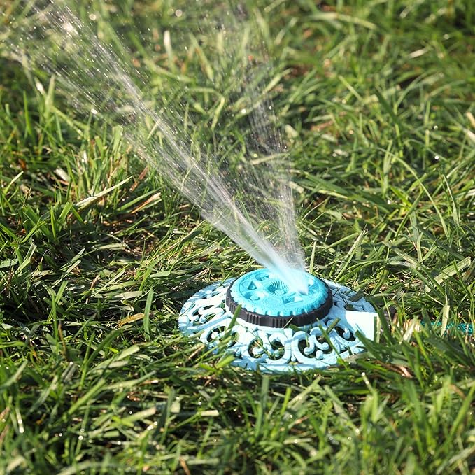 Melnor 65101-AMZ Sprout Metal 8-Pattern Sprinkler and QuickConnect Product Adapter Amazon Bundle, Gooseberry Green