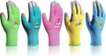 5 Pairs Kids Gardening Gloves Yard Work Gloves Children Soft Safety Rubber Coated Glove for Toddlers Youth Girls Boys Children (9-12yr L)