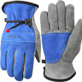 Leather Work Gloves for Men or Women. Small Glove for Gardening, Tig/Mig Welding, Construction, Chainsaw, Farm, Ranch, etc. Cowhide, Cotton Lined, Utility, Firm Grip, Durable. Blue-Grey S