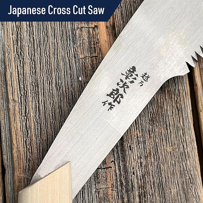 Cross Cut Saw - Crosscut Angled Japanese Hand Saw for Tree Cutting or Logs - Handsaw for Trees Timber or Pruning Branch Cutter, 16” Blade with Quick Cut Progressive Deep Teeth by Kings County Tools