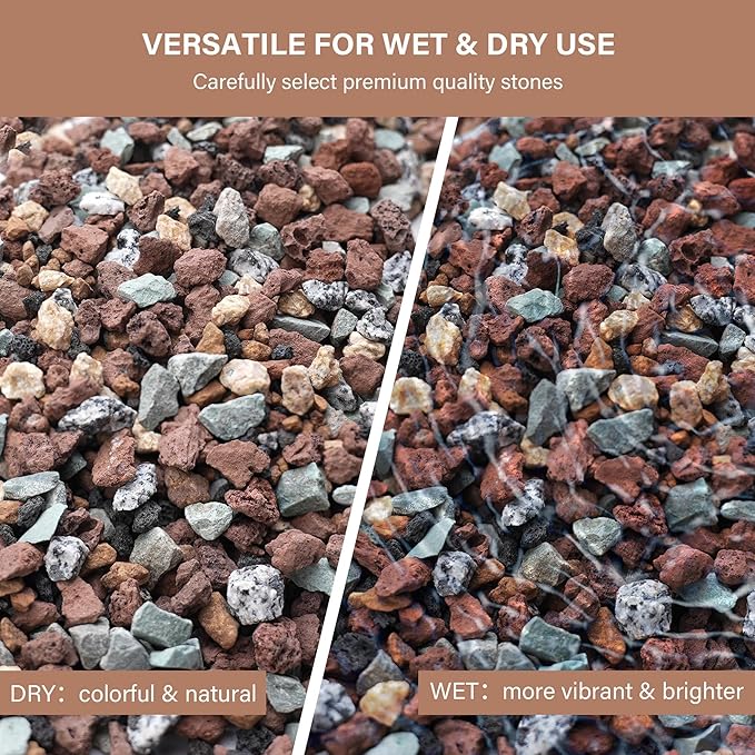 NUPICK 3lb Mix Horticultural Lava Rocks for Plants, 3/8" Colorful Succulent Potting Soil Amendments, Decorative Gravel for Cactus, Bonsai Gritty Rock, Pebbles Pumice for Vase Fillers, Top Dressing