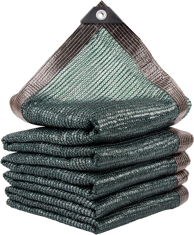 60% 10 X 20 FT Green Shade Cloth, Outdoor Woven Sun Shade with Grommets, Durable Breathable Netting Shading Antifreezing for Patio, Garden, DIY Home, Plants Cover, Greenhouse, Dog Kennel