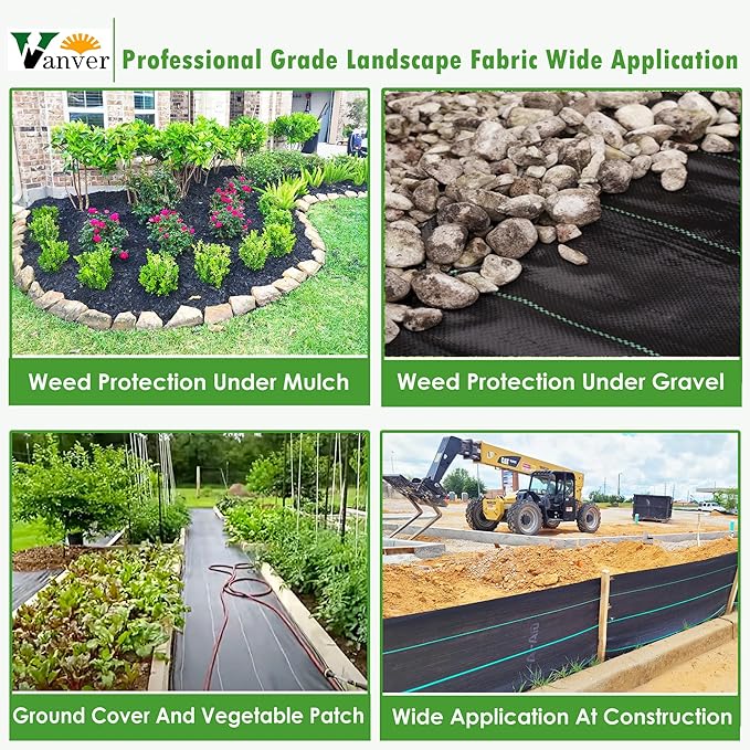 3ft x 250ft Weed Barrier Landscape Fabric Heavy Duty,3.2 OZ Premium Garden Weed Blocker Fabric for Weed Control, Plastic Ground Cover with Woven Weed Cloth,Durable Landscaping Fabric