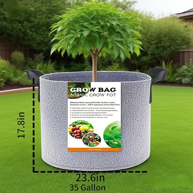 Grow Bags,Gallon Pot,Gallon Grow Bag,Fabric Plant Vegetable Pots,15-35 Gallon Nursery Pots,Deep Plant Pot, Gallon Grow Bags with Handles,3pcs (35 Gallon)