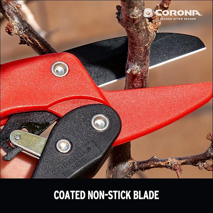 Corona RP 3230 Rachet Hand Pruner - 3/4 inch Cut Capacity Stem and Branch Garden Shears, Red (Pack of 6)