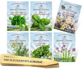 The Old Farmer's Almanac Herb Garden Starter Kit - 6 Seed Packets (Over 3000 Seeds) with Wooden Plant Markers - Non-GMO, Open Pollinated, Heirloom Seeds