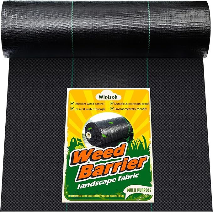 Weed Barrier Landscape Fabric Heavy Duty, 4FT x 200FT Thicken Garden Fabric Weed Mats Cloth, Durable Weed Control Mulch Breathable for Landscaping Weed Blocker Garden Bed Cover