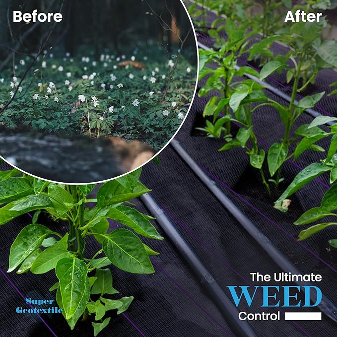Professional 5oz Geotextile Weed Barrier Fabric - Heavy Duty Landscape Fabric for Gardening, Landscaping, Weed Fabric, Eco Friendly (4x100)