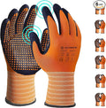 Schwer 6 Pairs Safety Work Gloves MicroFoam Nitrile Coated, Level 4 Abrasion & A1 Cut Resistant Nylon Working Gloves with MicroDot Grip, Touchscreen, Used for General Work, Gardening, LT5619, L