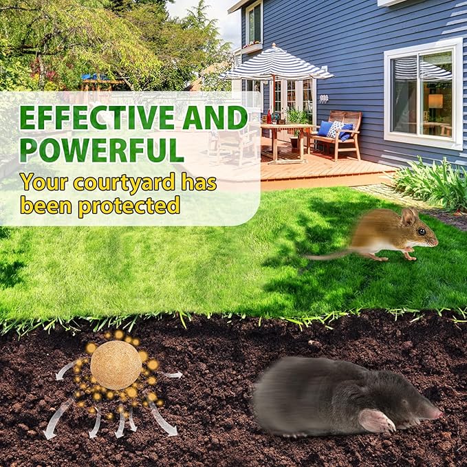 10 Pack Mole Repellent, Peppermint Oil to Repel Mole,Gopher, Vole Repellent Outdoor Use for Lawn, Garden