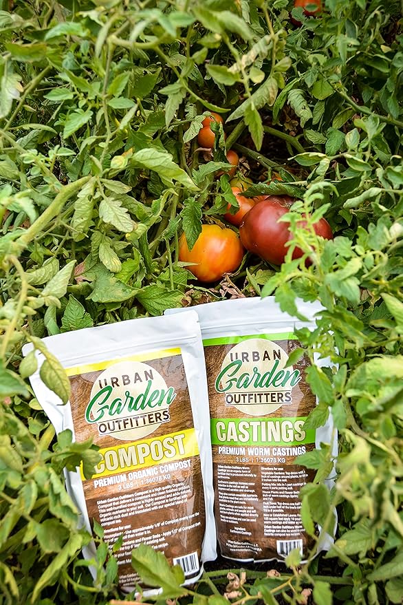 Premium Organic Compost - Nutrient Rich Soil Amendment for Gardens, Flowers, & Vegetables - Improves Soil Structure & Balance - Resealable Bag (7lb)