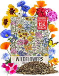 Seed Needs Low Growing Wildflower Flower Seeds for Planting | 1 Ounce Mixture/Blend 17 Varieties | Resealable Package Multicolored Blooms Open Pollinated Mixed Species | Bulk
