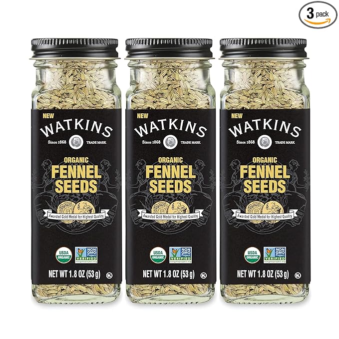 Watkins Organic Fennel Seeds, 1.8 oz, Pack of 3