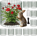 Unves 10 Set Plant Protectors from Animals, 30 Pcs 12" x 12" Wire Plant Cages for Outdoor Plants-Covers Protect Vegetables Flowers from Animals, Prevent Rabbit & Chicken Entering