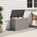 Oudoor Storage Deck Boxes Waterproof, Waterproof and UV Resistant Outdoor Storage Box Lockable Lid for Delivery Box, Indoor, Garden Tools, Pool Supplies, Patio (Grey, 45 Gallon)