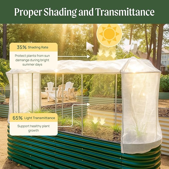 Vego garden Netting Cover System for 2.5' x 2.5' (Round) Berry Garden Bed Twin Pack, 35% Shading Rate for Plant Protection, Pest Control Frame Cover Kit,(Garden Beds Not Included)