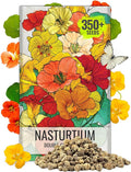 Seed Needs Flower Seeds Nasturtium Double Gleam Seed Edible Multicolor Blooms | 350+ Heirloom Seeds Tropaeolum Majus Untreated Bulk Flower Seed | 1.5 Ounce Resealable Pouch