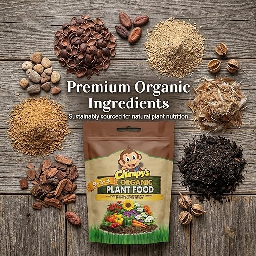Organic 9-3-3 Plant Food Fertilizer, 4 lb – Higher Nitrogen for Faster Growth & Deep Green Color – Slow-Release Organic Nutrition (75–100 Days) – for Vegetables, Flowers, Trees & Shrubs