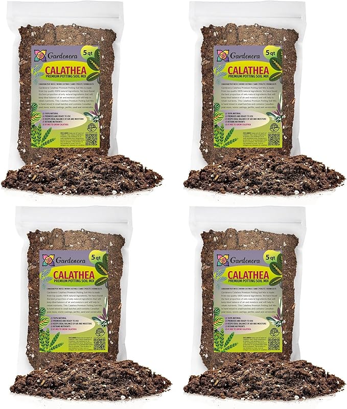 Gardenera Calathea Plant Potting Mix - Elevate Your Space with a Premium Blend for Distinctive Foliage Patterns - 20 Quart