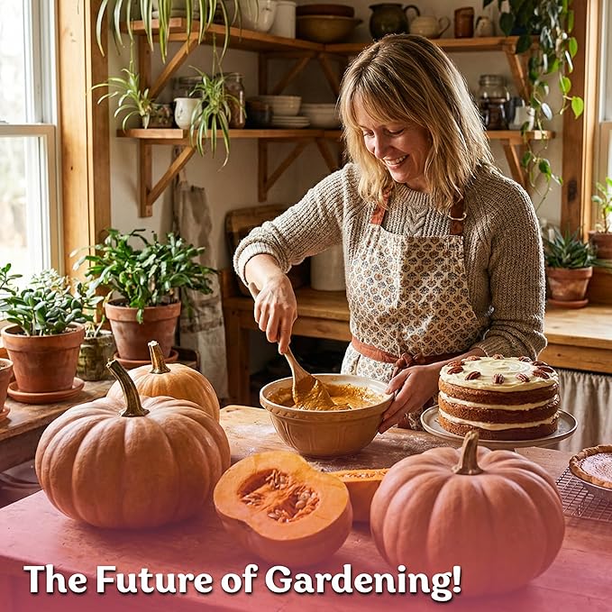 KVITER 15 Seminole Pumpkin Seeds for Planting (Cucurbita Moschata) - Heirloom Pumpkin Seeds Organic for Indoor & Outdoor Planting, Non-GMO Mini Pumpkins Vegetable Seeds for Planting