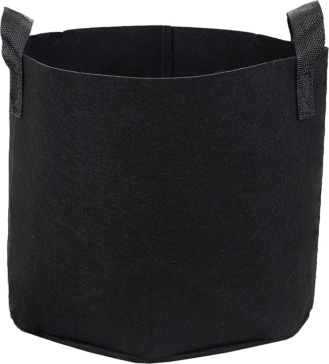 Sunnydaze 5-Pack of 5-Gallon Garden Grow Bags for Vegetables - Black 300 GSM Non-Woven Polypropylene Felt Fabric Flower Pots and Planters with Handles - Gardening Containers