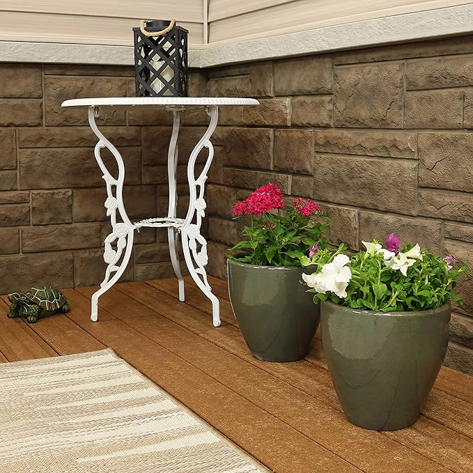 Sunnydaze Resort Round Ceramic Planter - Set of 2 Indoor or Outdoor Plant Pots with Drainage Hole - 10" - Gray