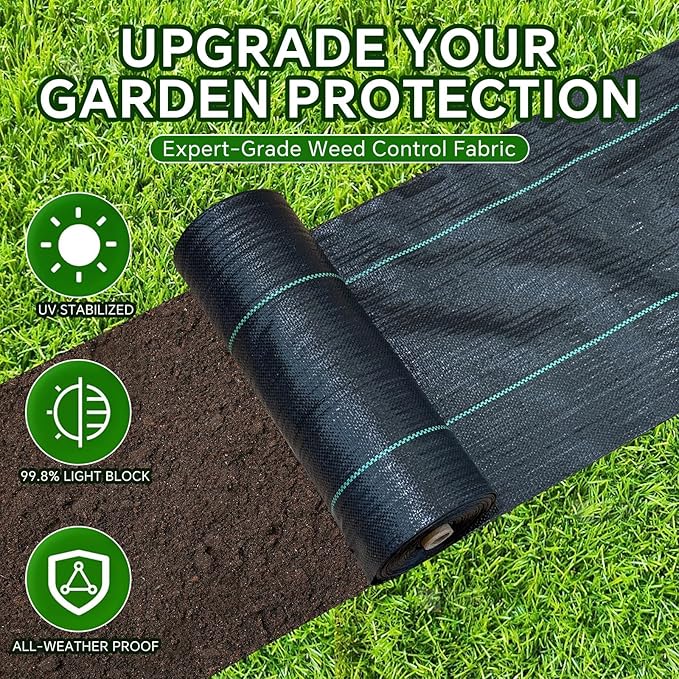 Weed Barrier Landscape Fabric Heavy Duty,2.8FT x 200FT Premium Garden Weed Blocker Fabric for Weed Control, Plastic Ground Cover with Woven Weed Cloth,Durable Landscaping Fabric