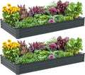 2PCS 8x4x1FT Galvanized Raised Garden Bed Kit, Galvanized Planter Raised Garden Boxes Outdoor, Large Metal Raised Garden Beds for Vegetables-Grey