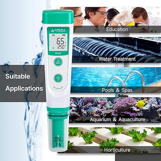 APERA INSTRUMENTS AI209 Value Series PH20 Waterproof pH Tester Kit, ±0.1 pH Accuracy