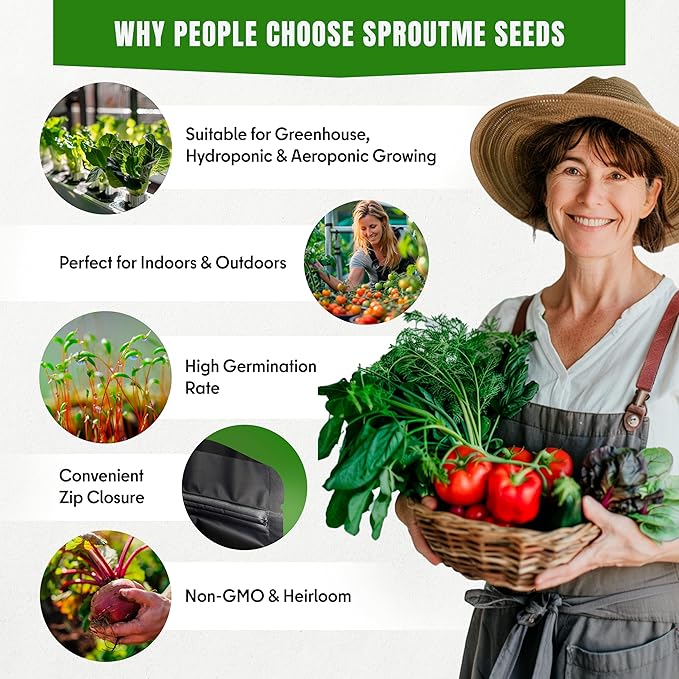 Vegetable Seeds Variety Pack – Tomato, Cucumber, Zucchini, Lettuce, Broccoli & Cabbage – 20 Varieties, 3900+ Non-GMO Heirloom Seeds, Indoor & Outdoor Garden