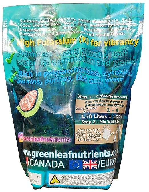 Organic Sea-K for Plants Seaweed and Kelp Fertilizer Supplement Concentrated Extract Powder Nutrient