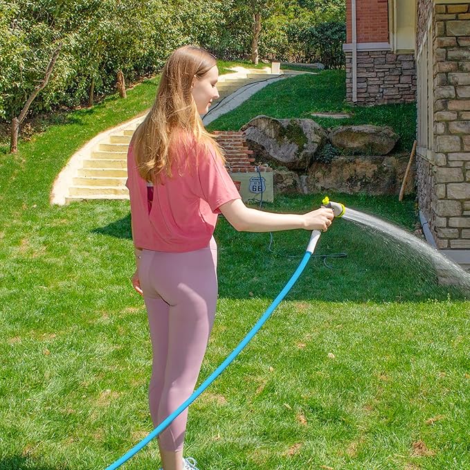 Fevone 75 ft Garden Hose No Kinking, Flexible Water Hose, Drinking Water Safe Hose, 5/8 Inner Diameter Hose, 3/4 Aluminum Fittings