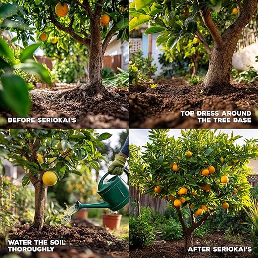 Soil Seed & Water Seriokai’s Secret Organic Fertilizer – Soil Amendment for Avocado & Lime, Lemon, Grapefruit, Orange and Citrus Trees - OMRI Listed Organic Fertilizer