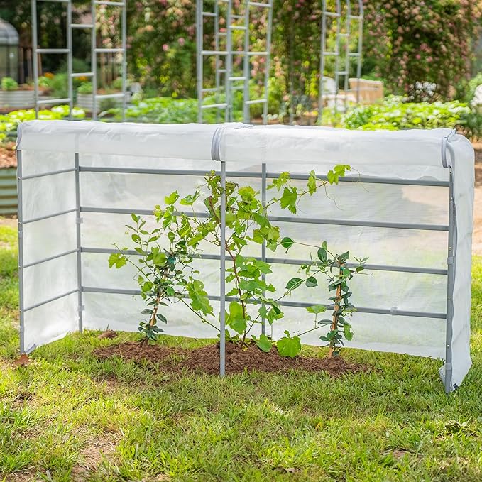 Vego garden Mesh Cover System for 2' x 4' Elevated Raised Garden Bed-V Series, 4 in 1 Trellis and Cover for Plants, Garden Bed Not Included