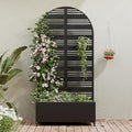 Casaphoria Metal Raised Garden Bed with Trellis and Wheels, 72"x35"x16" Arched Planter Box for Climbing Plants, Vegetables & Vines, Features Drainage Holes and Privacy Screen (Black-Harold)