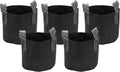 Sunnydaze 5-Pack of 1-Gallon Garden Grow Bags for Vegetables - Black 300 GSM Non-Woven Polypropylene Felt Fabric Flower Pots and Planters with Handles - Gardening Containers