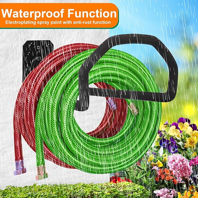 300 ft Garden Hose Holder - Oversized Hose Hanger Wall Mount Water Hose Holders for Outside, Extra Heavy Duty Hose Rack for Garden Hose Storage and Extension Cords