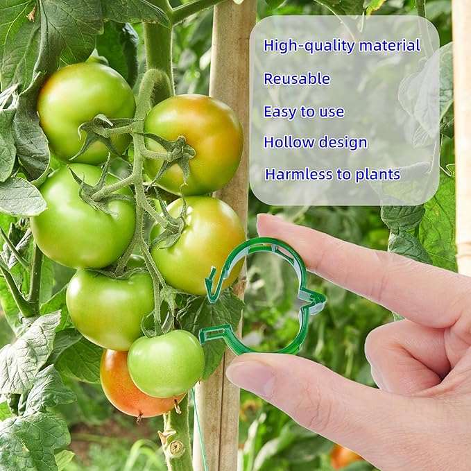 100Pcs Garden Vine Plant Support Clips,Plastic Fixing Clips for Securing and Training Climbing Plants,Tomatoes,Grapes,Vine Vegetables and Potted Plant (100, White)