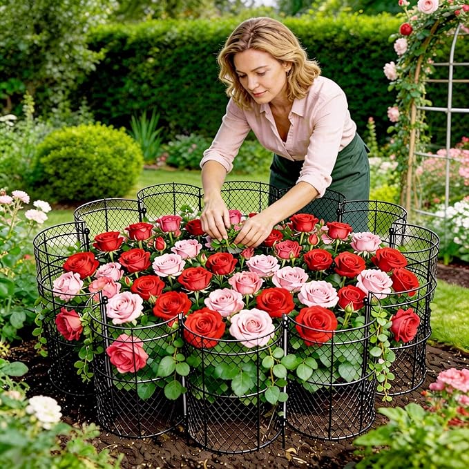 6 Pack Garden Plant Protection Cloches 14"x16", Heavy Duty Chicken Wire Plant Protectors, Rustproof Metal Garden Cages to Shield Seedlings, Flowers & Vegetables from Animals