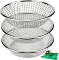 3PACK Soil Sifter for Gardening - Rock Sand Dirt Compost Sifter Fits 5-Gallon Buckets 1/4 Inch, 1/8 Inch, 3/8 Inch Mesh Sieve for Gravel, Dirt, Sawdust with Repotting Mat
