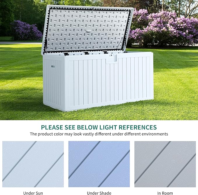 YITAHOME 180 Gallon Double-Wall Deck Box with Side Handles, Outdoor Large Storage for Patio Furniture Cushions, Garden Pool Accessories, Water Resistant & Lockable