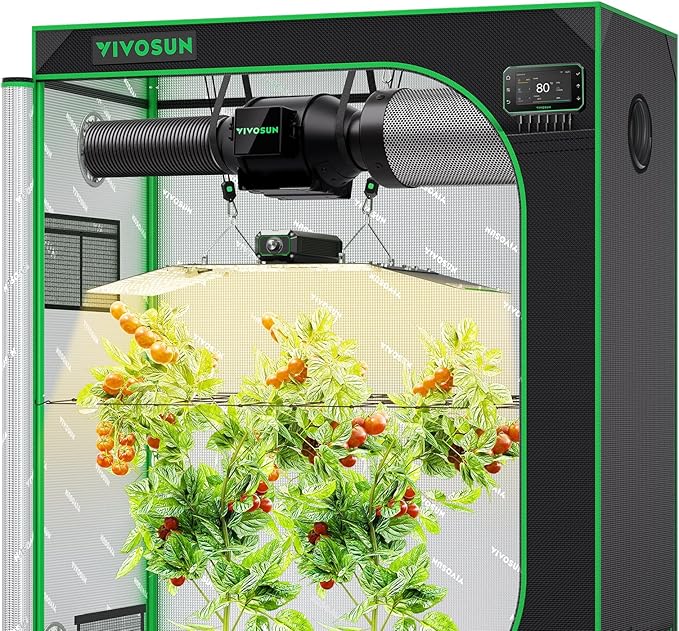 VIVOSUN Smart Grow Tent Kit, 4 × 2ft 2-Plant System, WiFi-Integrated Automatic Grow System with Full Spectrum LED Grow Light, Efficient Ventilation System with GrowHub E42A+ Controller