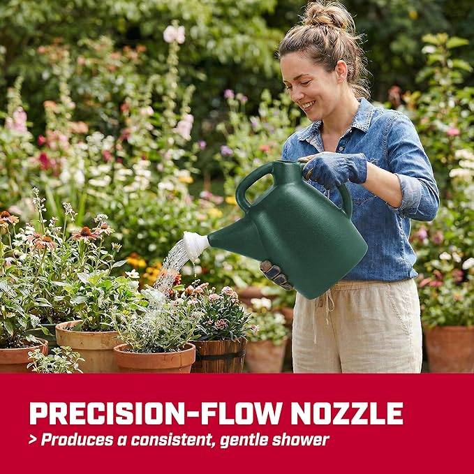 Chapin 48009 Watering Can, 2 Gallon, Indoor and Outdoor Plants, Lawn, Garden, Removable Nozzle, Drip-Free Sprinkler Head, Recycled Plastic, Green