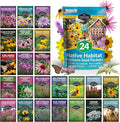 Native Wildflower Seeds for Planting 24 Variety Pack – Perennial & Annual North American Flowers for Butterfly & Bee-Friendly Pollinator Gardens – Non-GMO Heirloom – Survival Garden Seeds