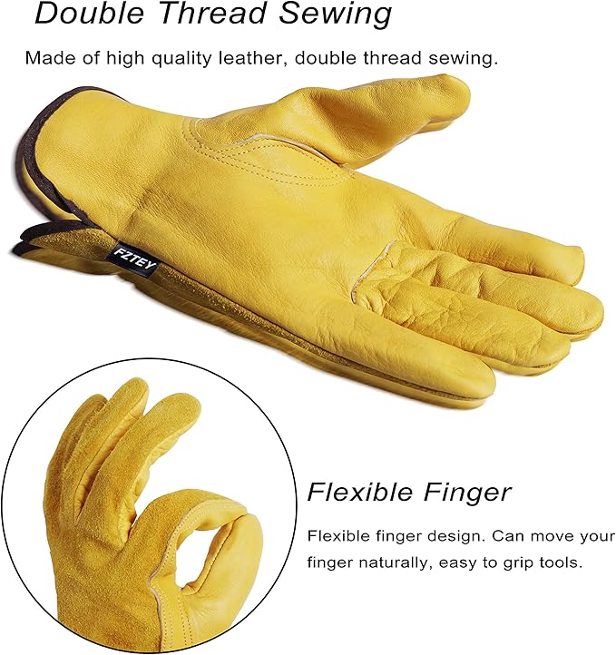2 Pairs Heavy Duty Thorn Proof Gardening Gloves For Men & Women