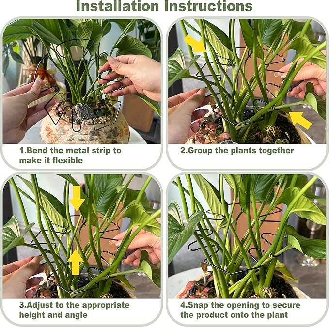 5PCS Monstera Plant Stem Support, 7.3 * 6.5 in Adjustable Stake with Leaf Holders for Indoor Plants, Unique Plant Support Kit for Climbing Plants Outdoor (Monstera)