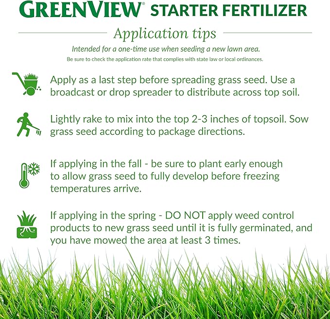 GreenView Spring or Fall Lawn Starter Fertilizer - 16 lb. Bag - Covers 5,000 sq. ft.