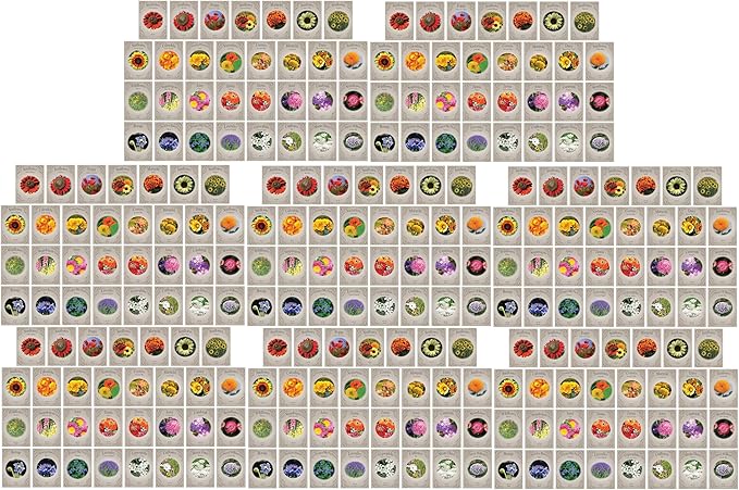 Set 248 of Premium Variety Flower Seed Packets - Heirloom Non-GMO and Proudly Sourced in The USA (248)