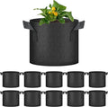 HealSmart Plant Grow Bags 3 Gallon, Tomoato Planter Pots 10-Pack with Handles, Aeration Nonwoven Fabric, Heavy Duty Gardening Planter for Vegetable, Herbs and Flowers, Black