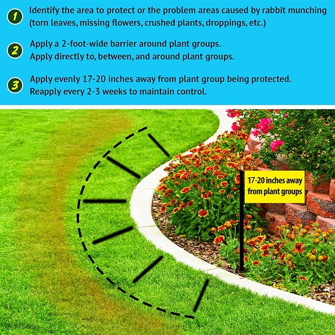 Nature's MACE Rabbit MACE Granules, Rabbit Repellent for Gardens, Lawns, Farms & Landscapes, Treats 19,000 sq ft, Granular Deterrent, 30 Pounds, All-Season Use, Safe for Pets, Children, and Plants